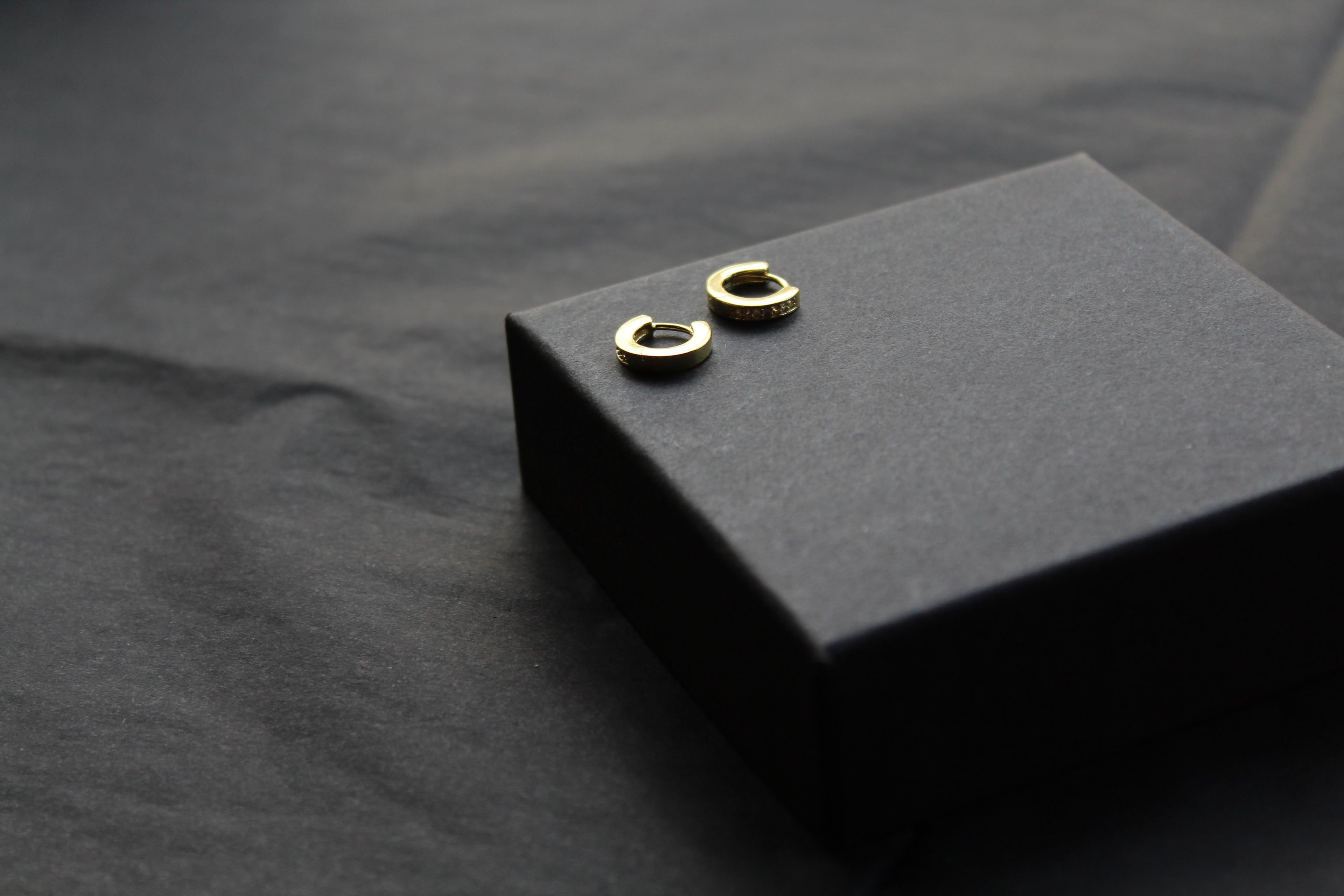 Gold & Cubic Zirconia Huggie Earrings