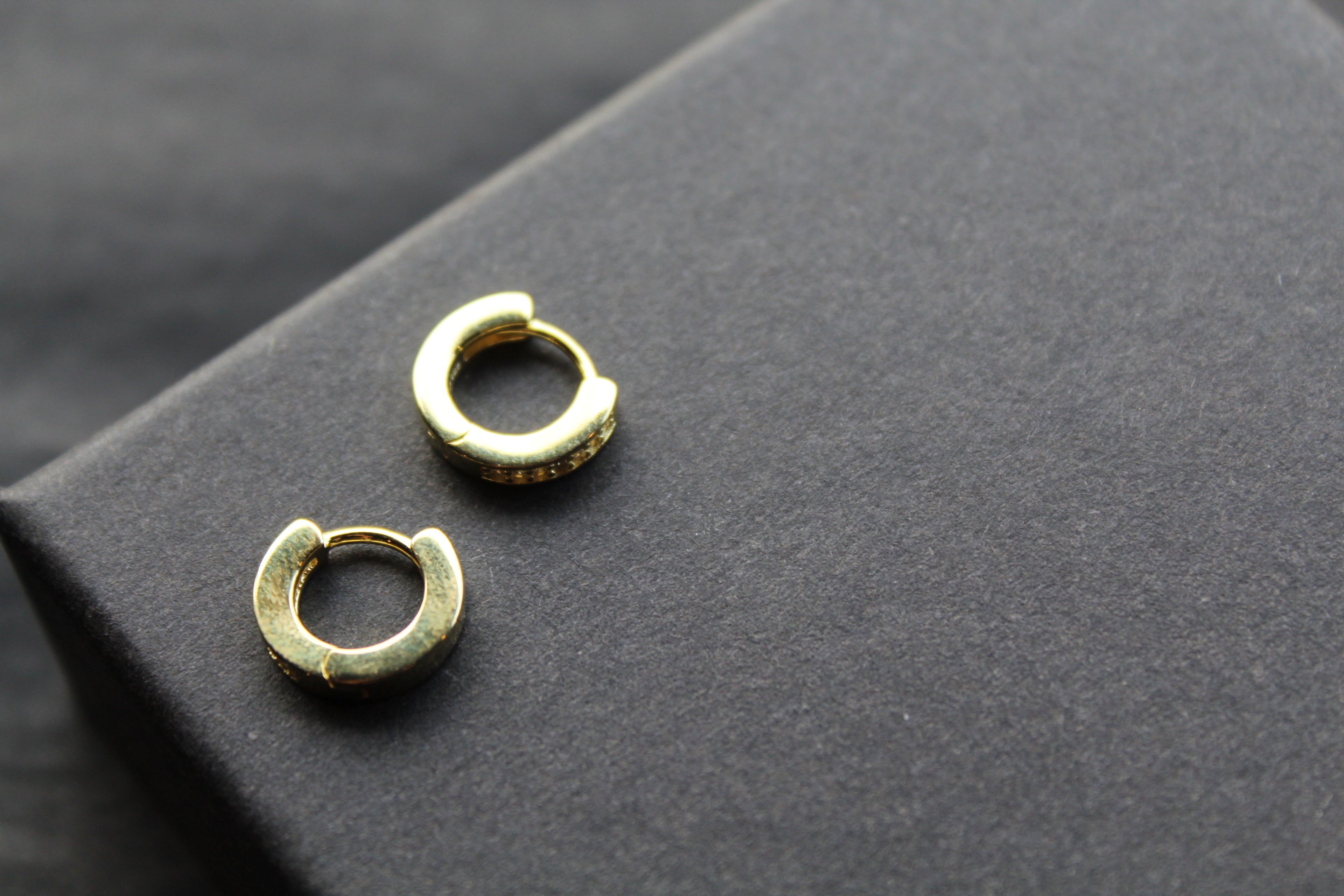 Gold & Cubic Zirconia Huggie Earrings