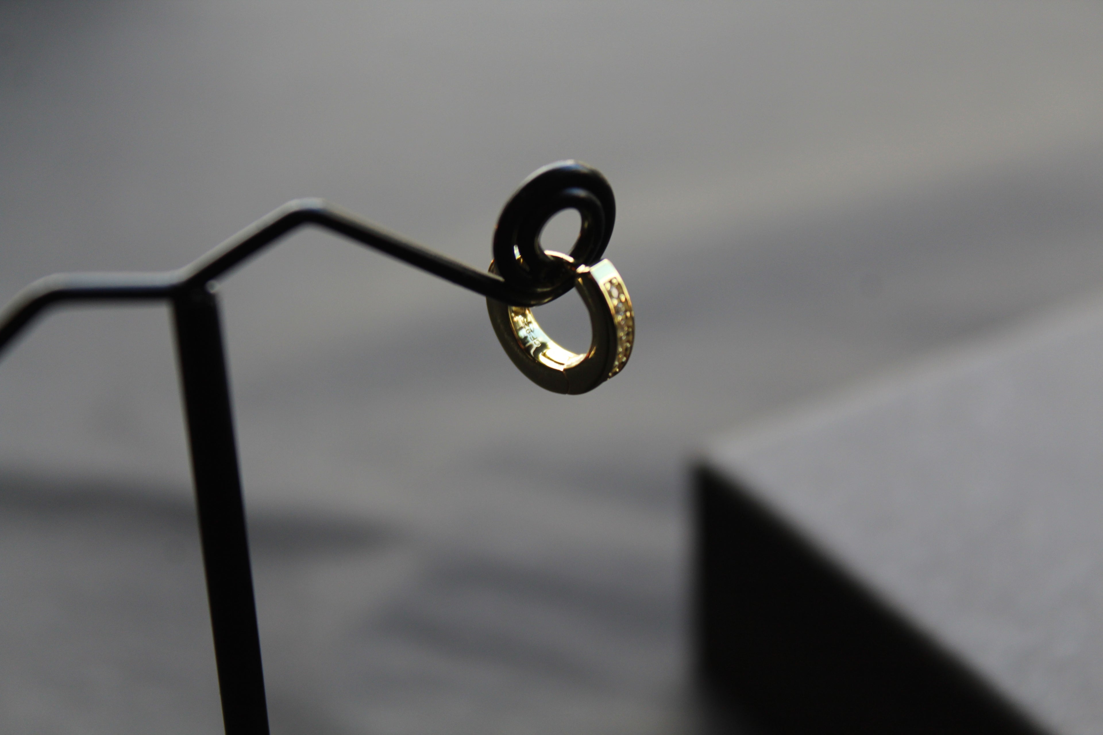 Gold & Cubic Zirconia Huggie Earrings