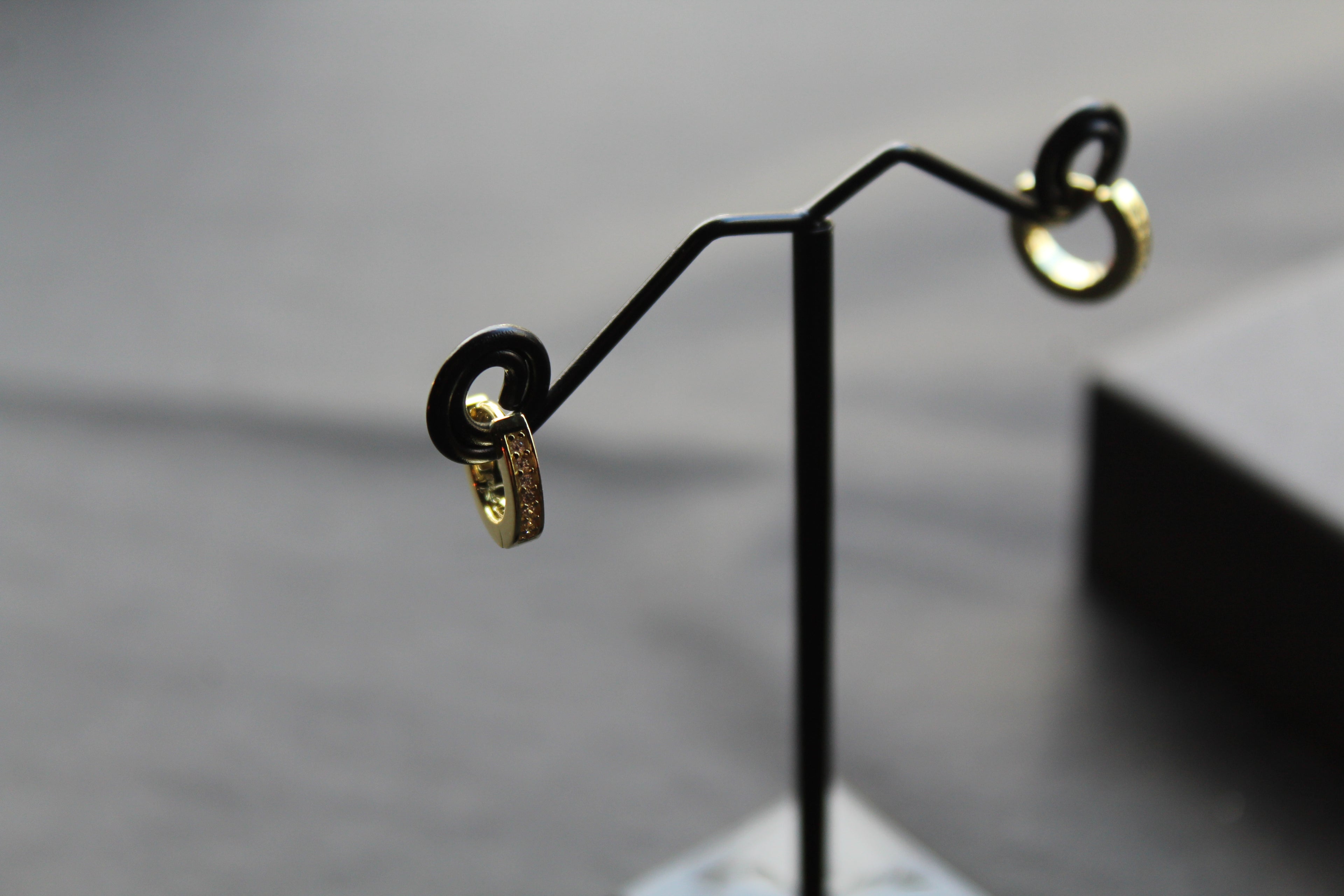 Gold & Cubic Zirconia Huggie Earrings