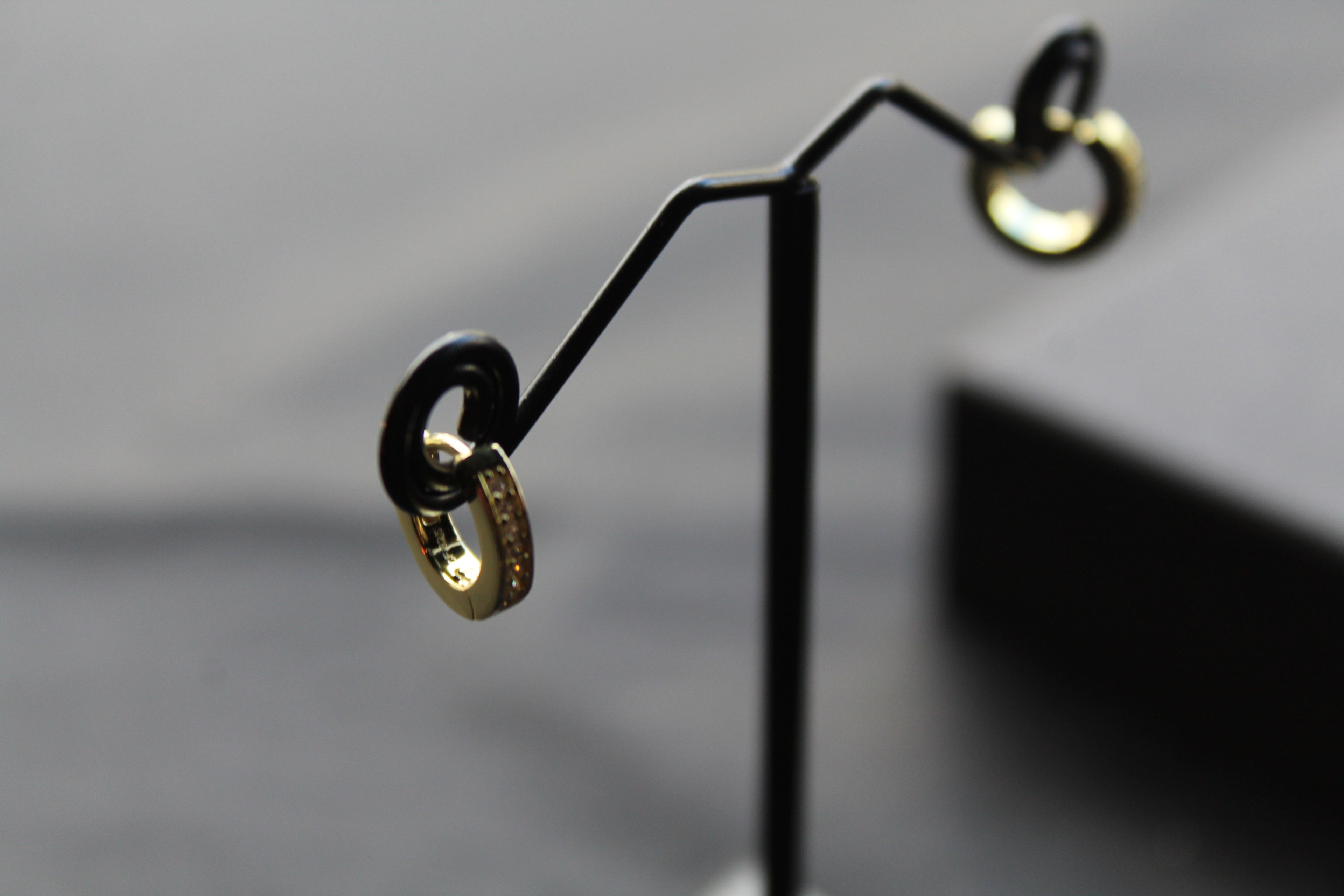 Gold & Cubic Zirconia Huggie Earrings