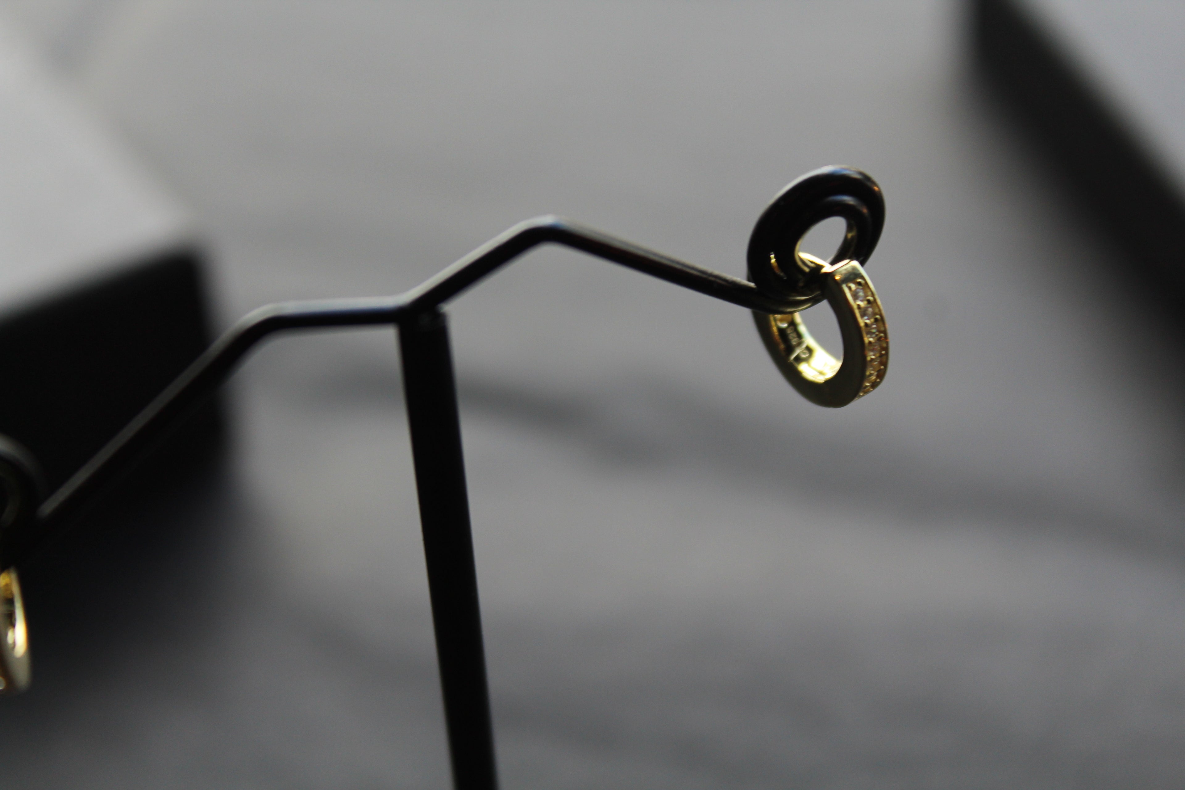 Gold & Cubic Zirconia Huggie Earrings