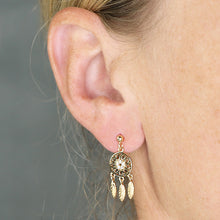 Load image into Gallery viewer, Gold Dream Catcher Stud Drops
