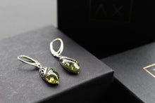 Load image into Gallery viewer, Green Amber Tear Drop Earrings
