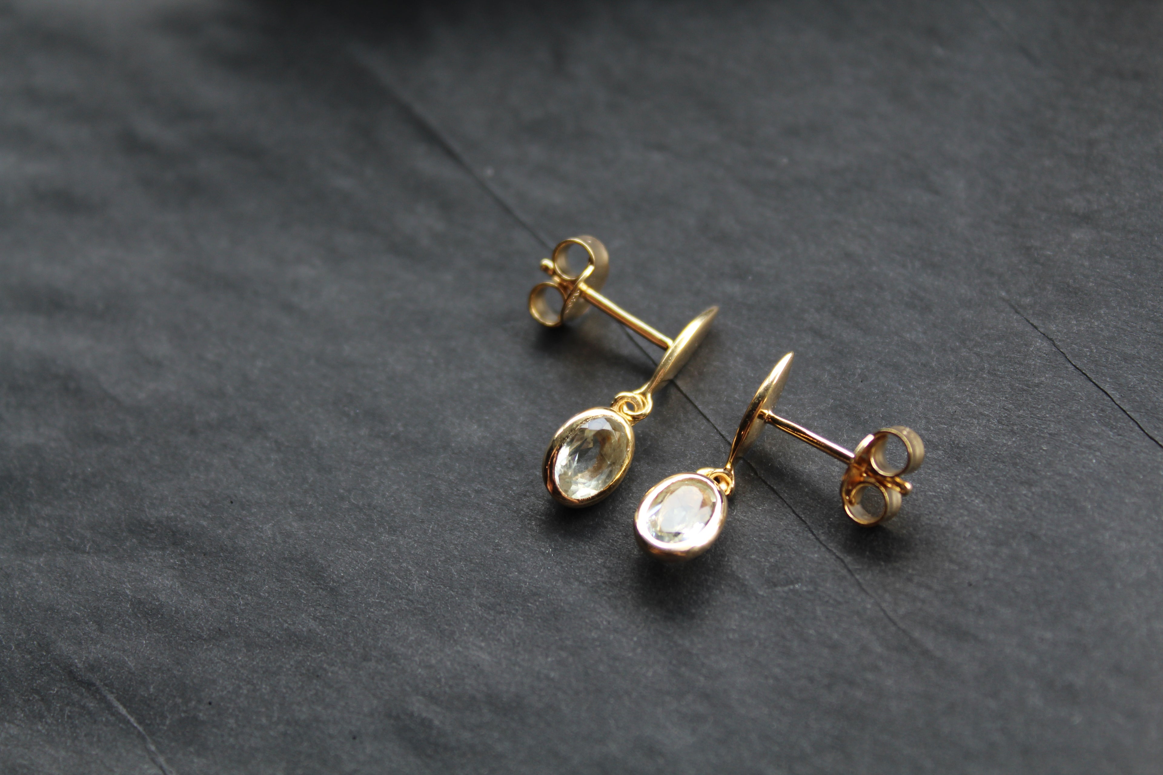 Green Amethyst Drop Earrings