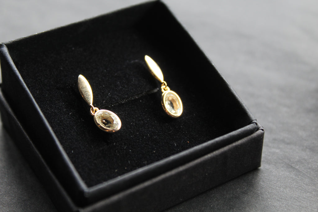 Green Amethyst Drop Earrings