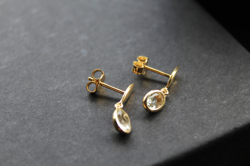 Green Amethyst Drop Earrings