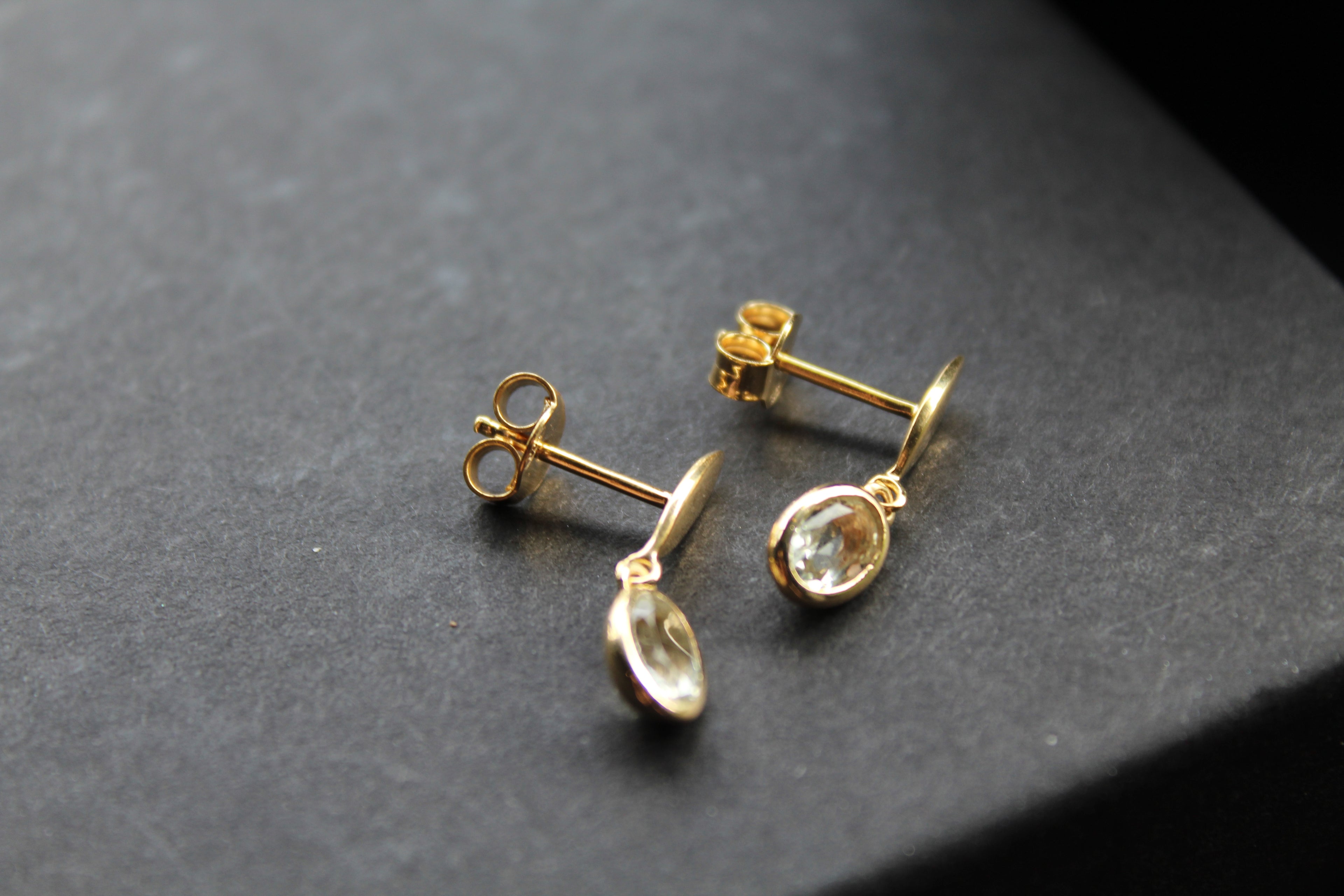 Green Amethyst Drop Earrings