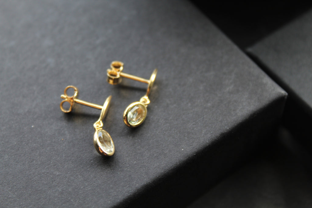 Green Amethyst Drop Earrings