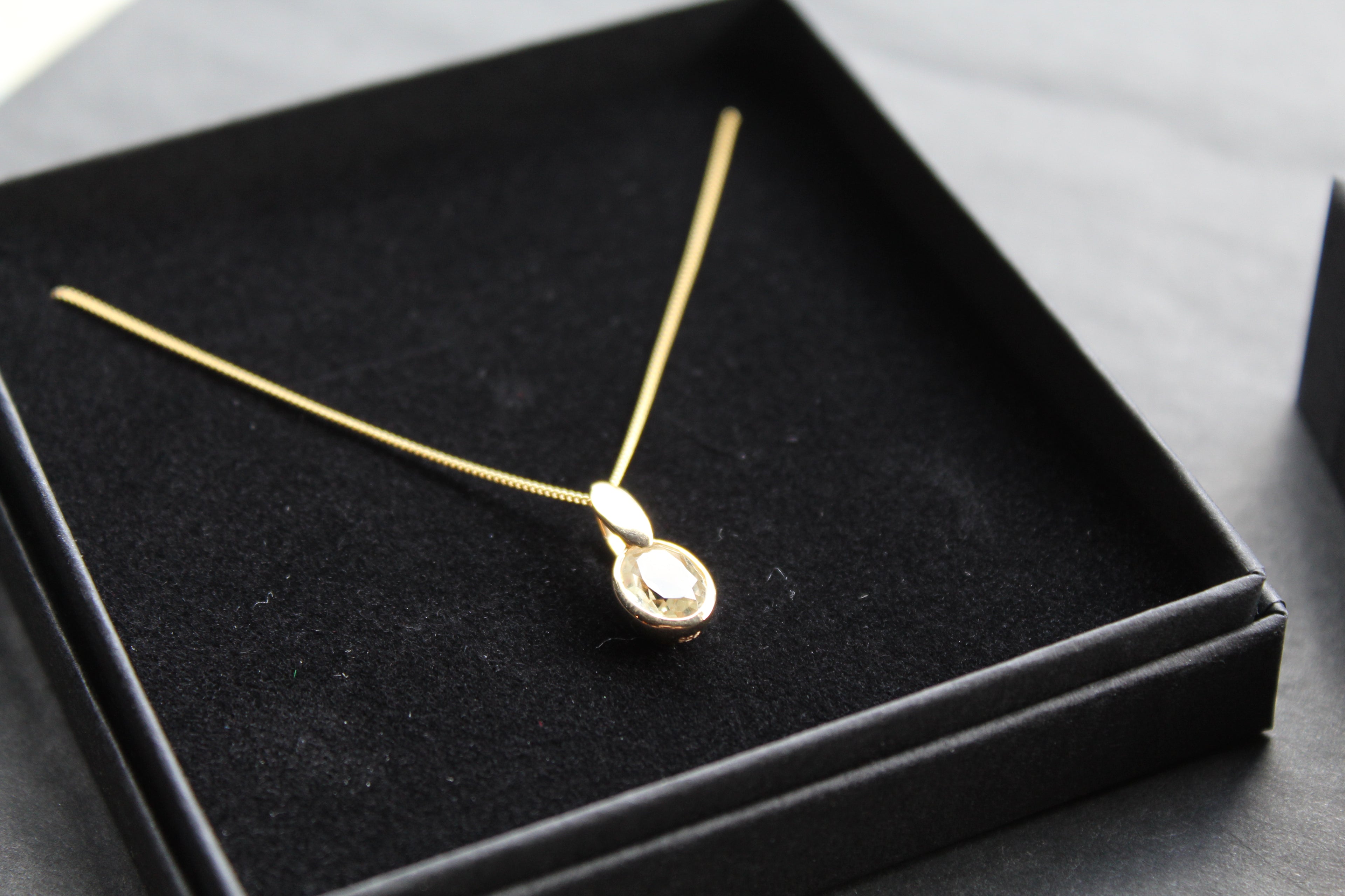 Green Amethyst Drop Necklace