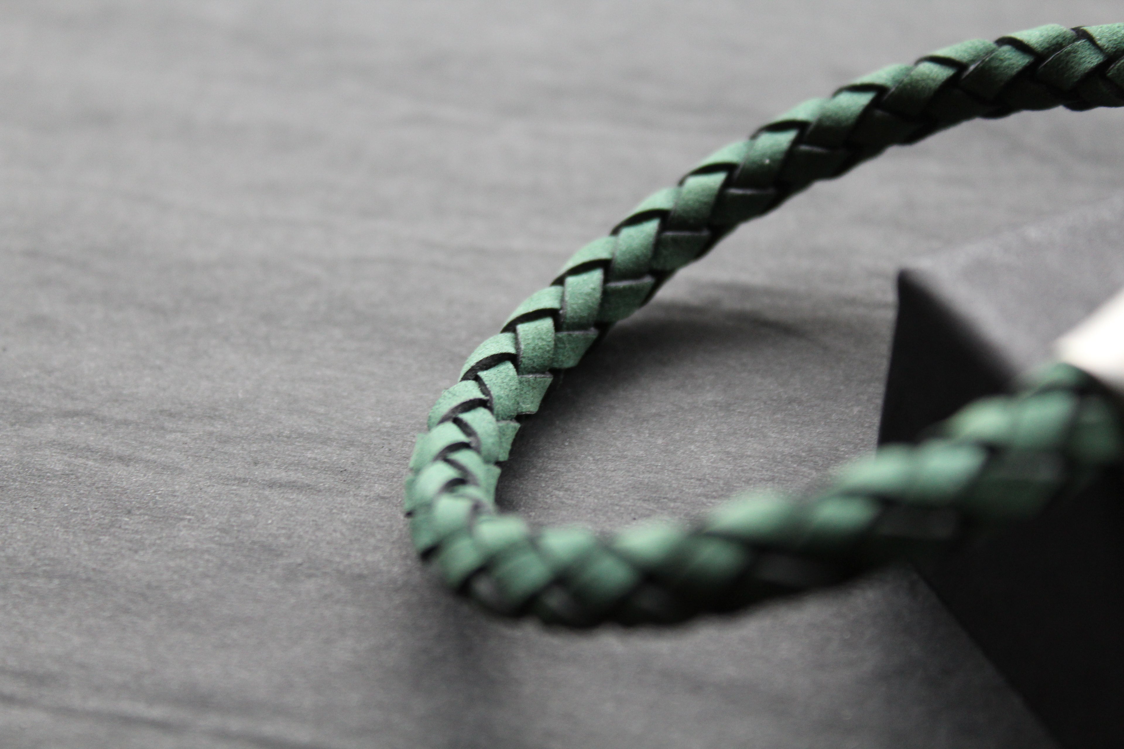 Green Suede Bracelet with Steel Clasp