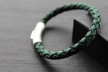Load image into Gallery viewer, Green Suede Bracelet with Steel Clasp

