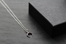 Load image into Gallery viewer, Half Moon/Horn Silver Necklace
