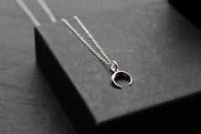 Load image into Gallery viewer, Half Moon/Horn Silver Necklace
