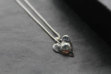 Load image into Gallery viewer, Hammered Blue Topaz Heart Pendant and Chain
