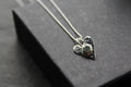 Hammered Blue Topaz Heart Pendant and Chain