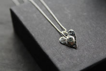 Load image into Gallery viewer, Hammered Blue Topaz Heart Pendant and Chain

