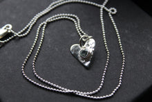 Load image into Gallery viewer, Hammered Blue Topaz Heart Pendant and Chain
