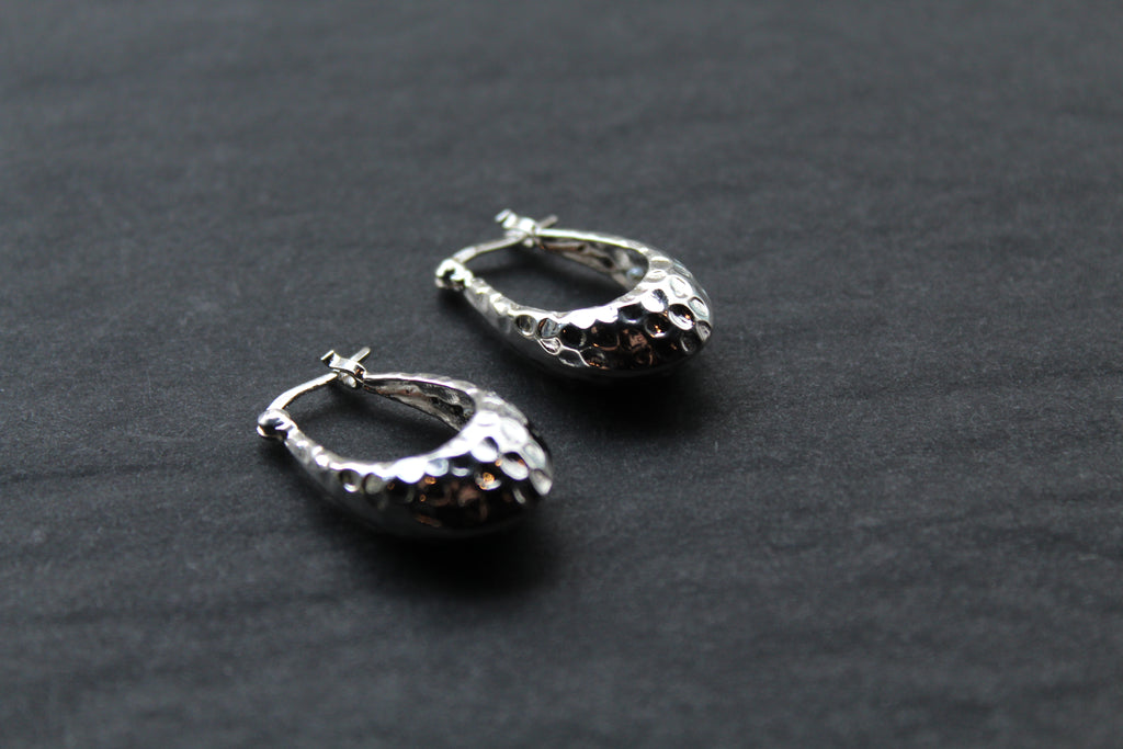 Hammered Creole Hoop Earrings