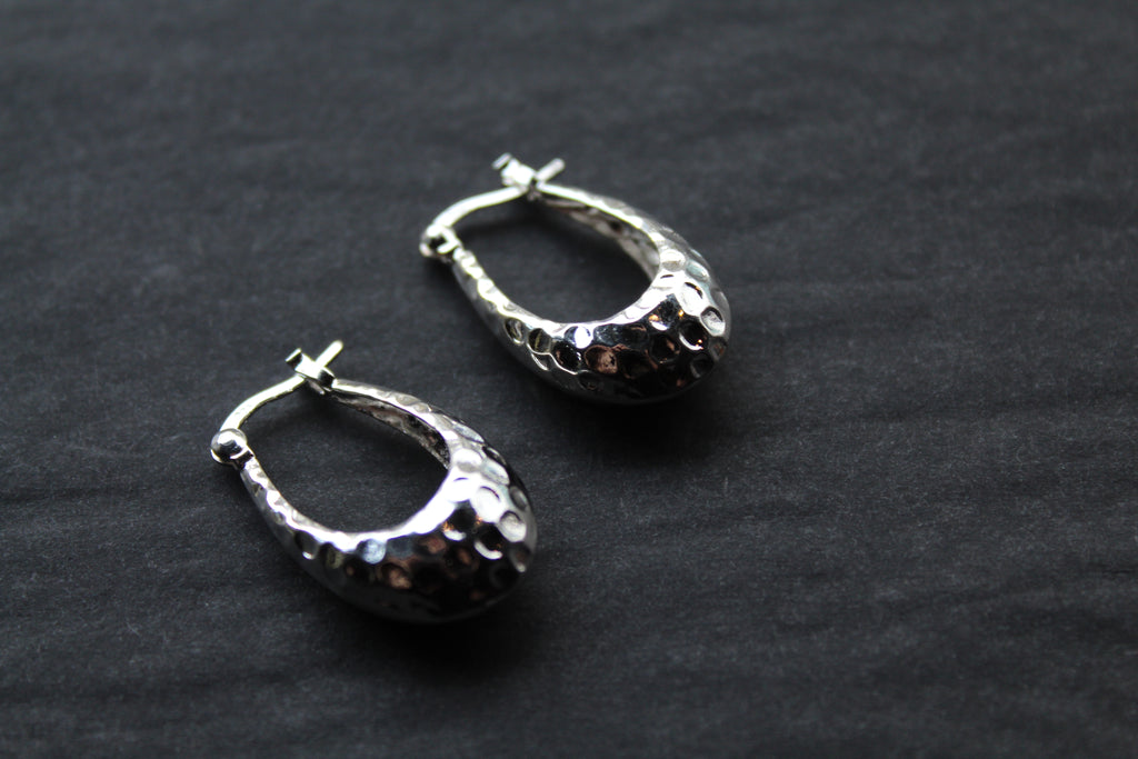 Hammered Creole Hoop Earrings