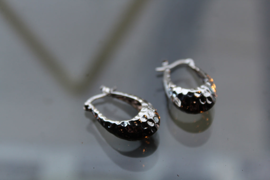 Hammered Creole Hoop Earrings