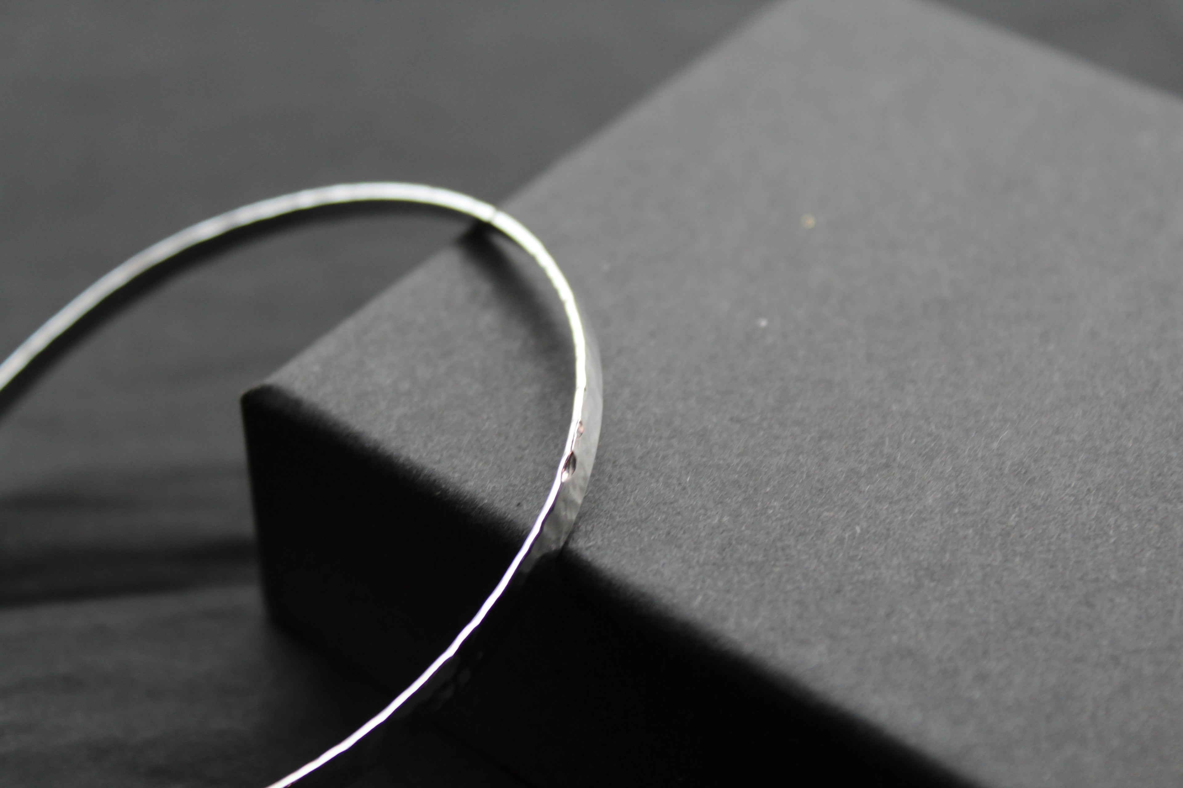 Hammered Solid Silver Slave Bangle
