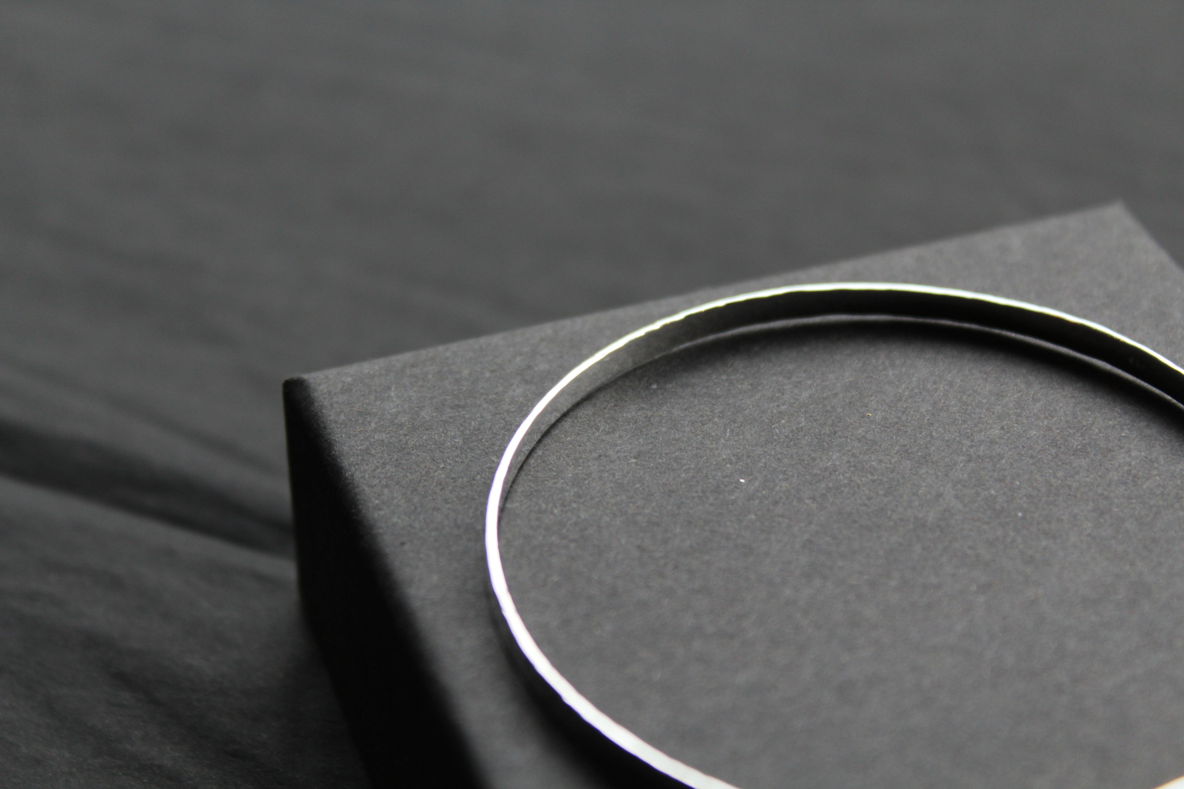 Hammered Solid Silver Slave Bangle