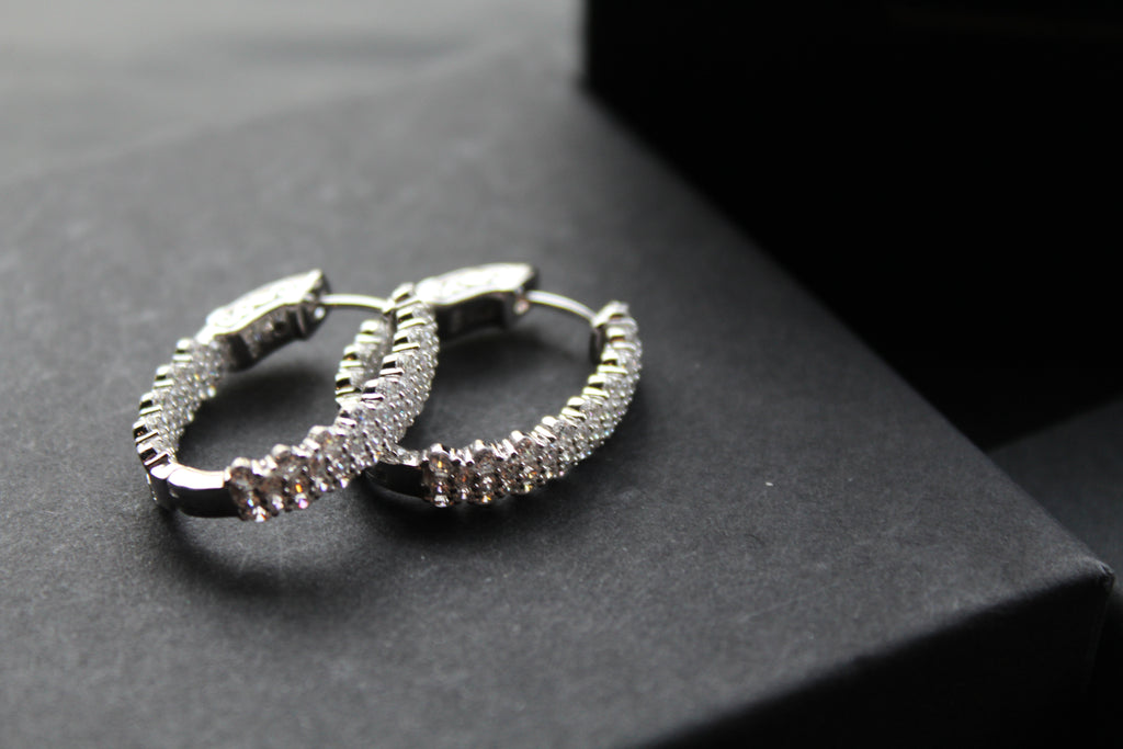 Hollywood CZ Hoop Earring