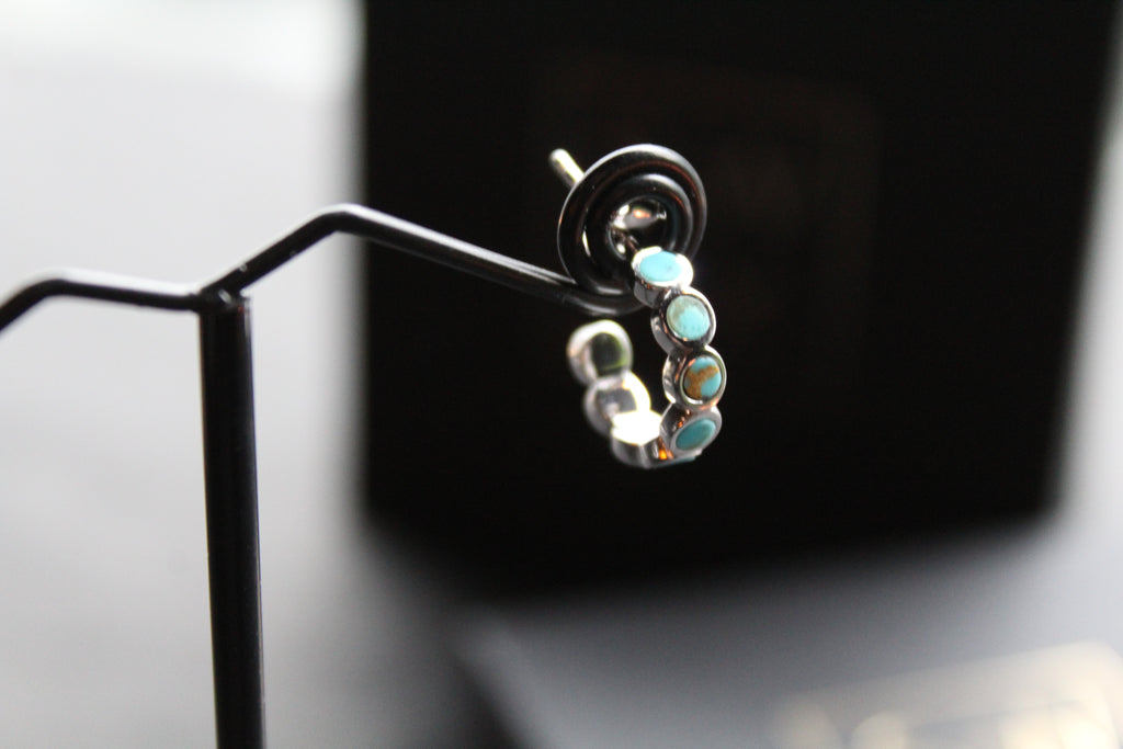 Hoop Studs with Turquoise