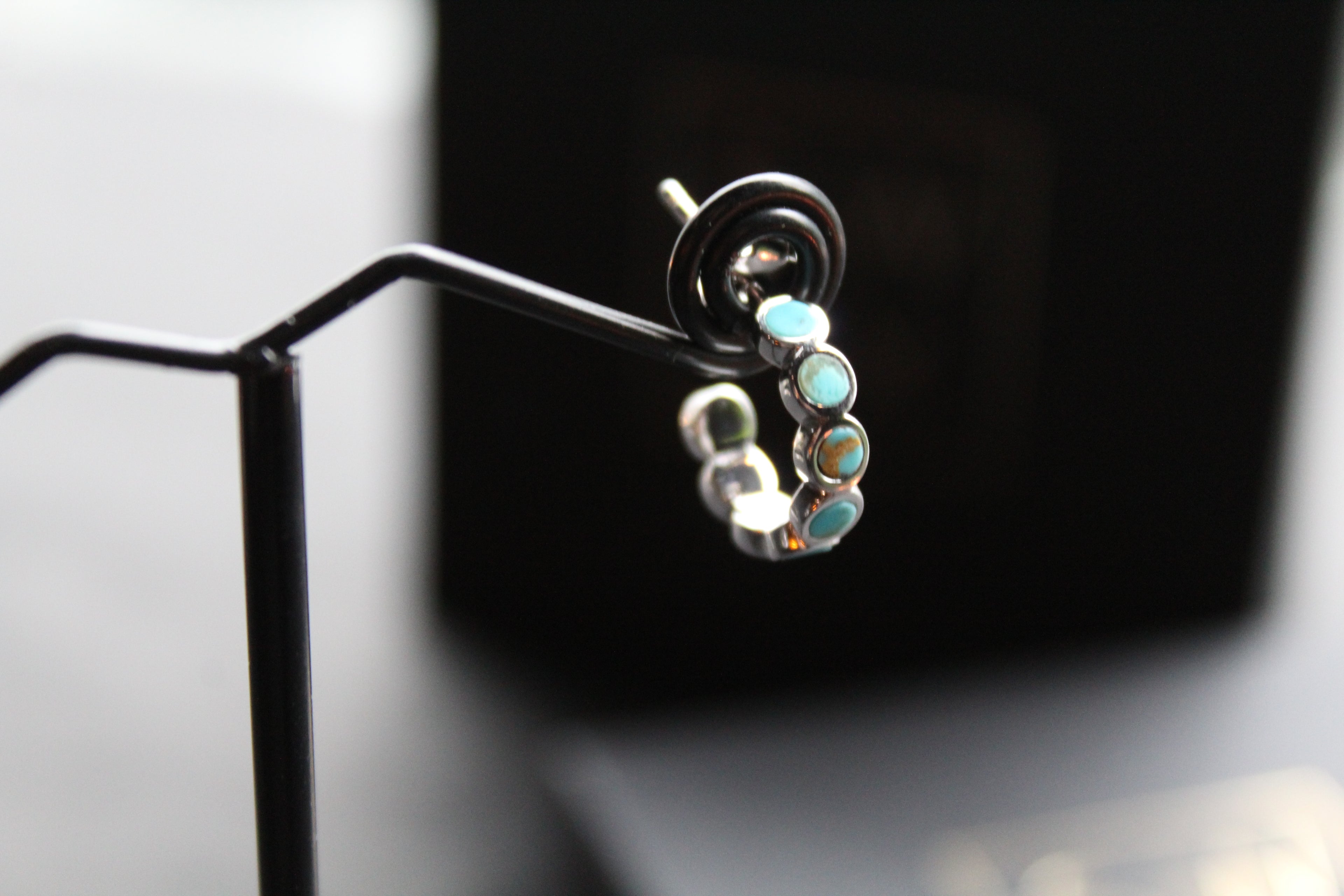 Hoop Studs with Turquoise