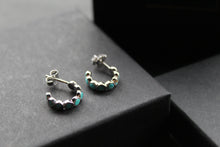 Load image into Gallery viewer, Hoop Studs with Turquoise

