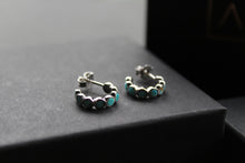 Load image into Gallery viewer, Hoop Studs with Turquoise
