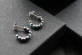 Hoop Studs with Turquoise
