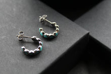 Load image into Gallery viewer, Hoop Studs with Turquoise
