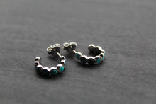 Load image into Gallery viewer, Hoop Studs with Turquoise
