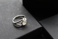 Horizontal Moonstone Ring with Split Shank