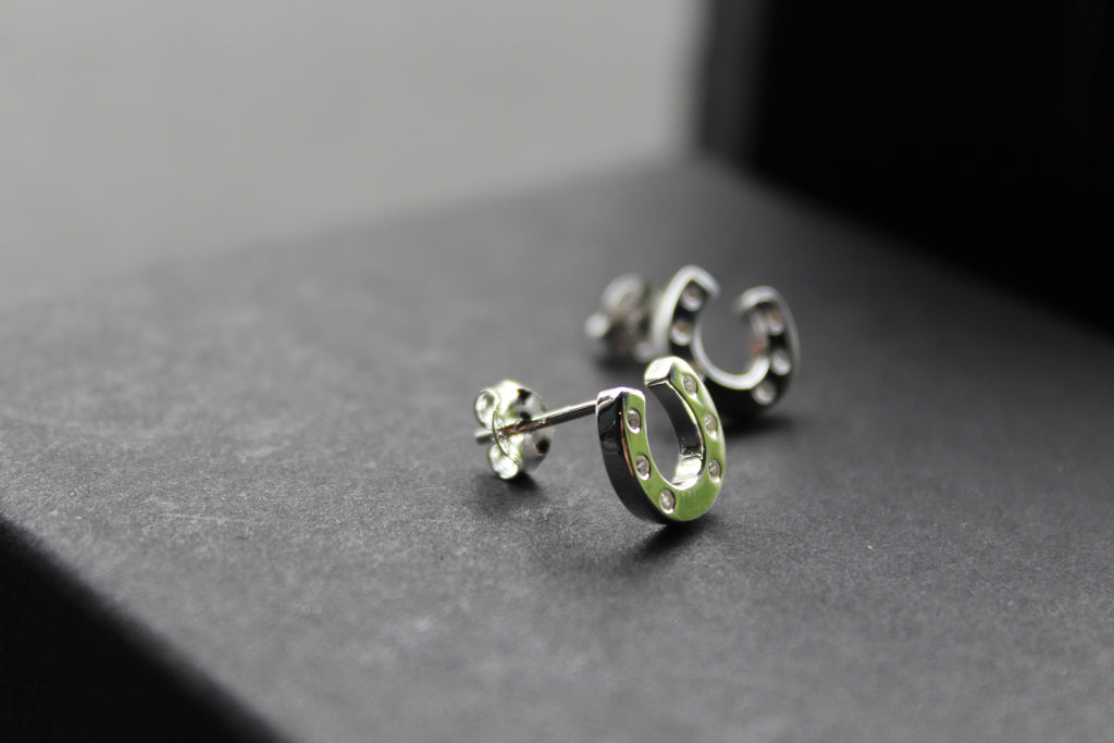 Horseshoe and Pavé Earrings
