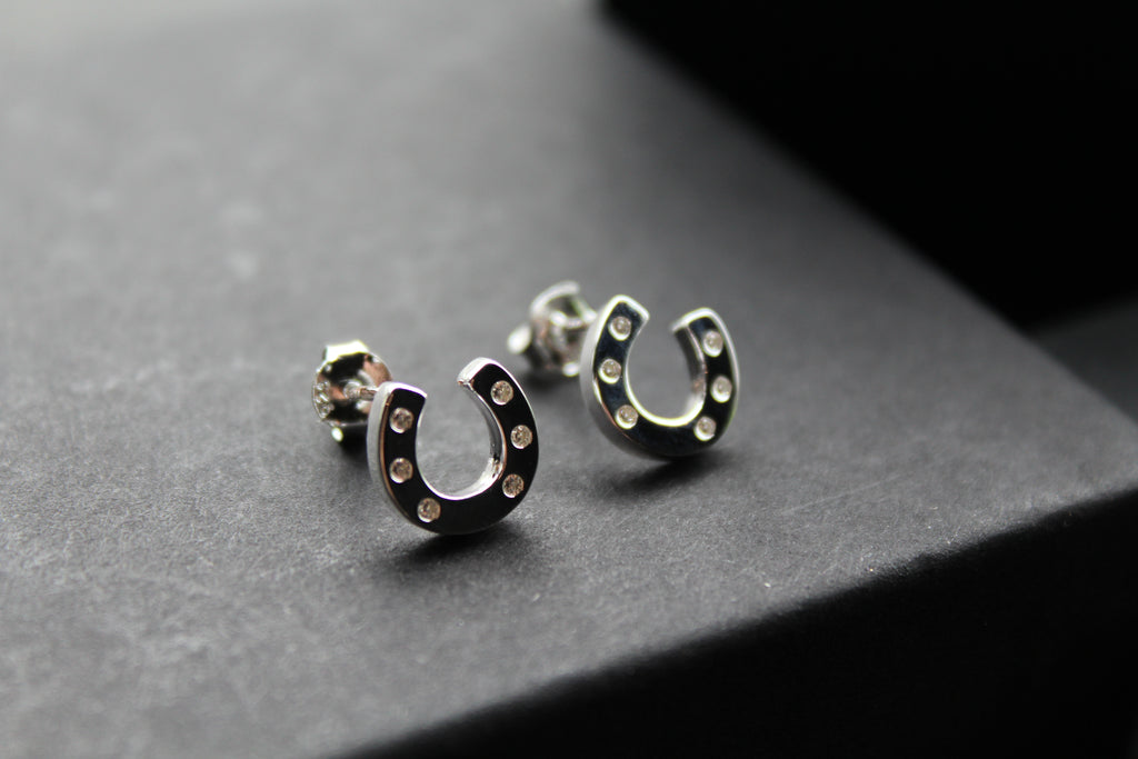 Horseshoe and Pavé Earrings