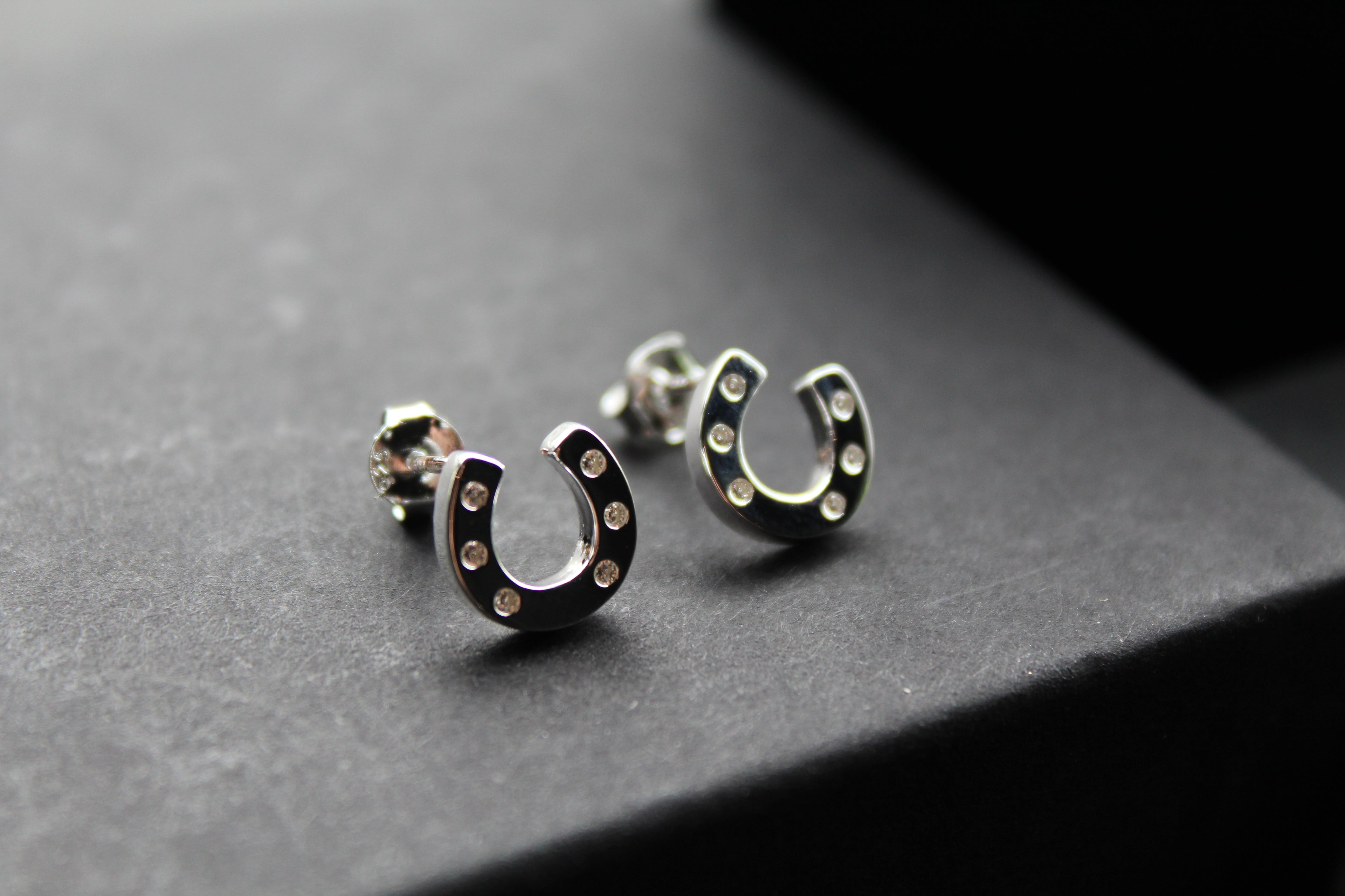 Horseshoe and Pavé Earrings
