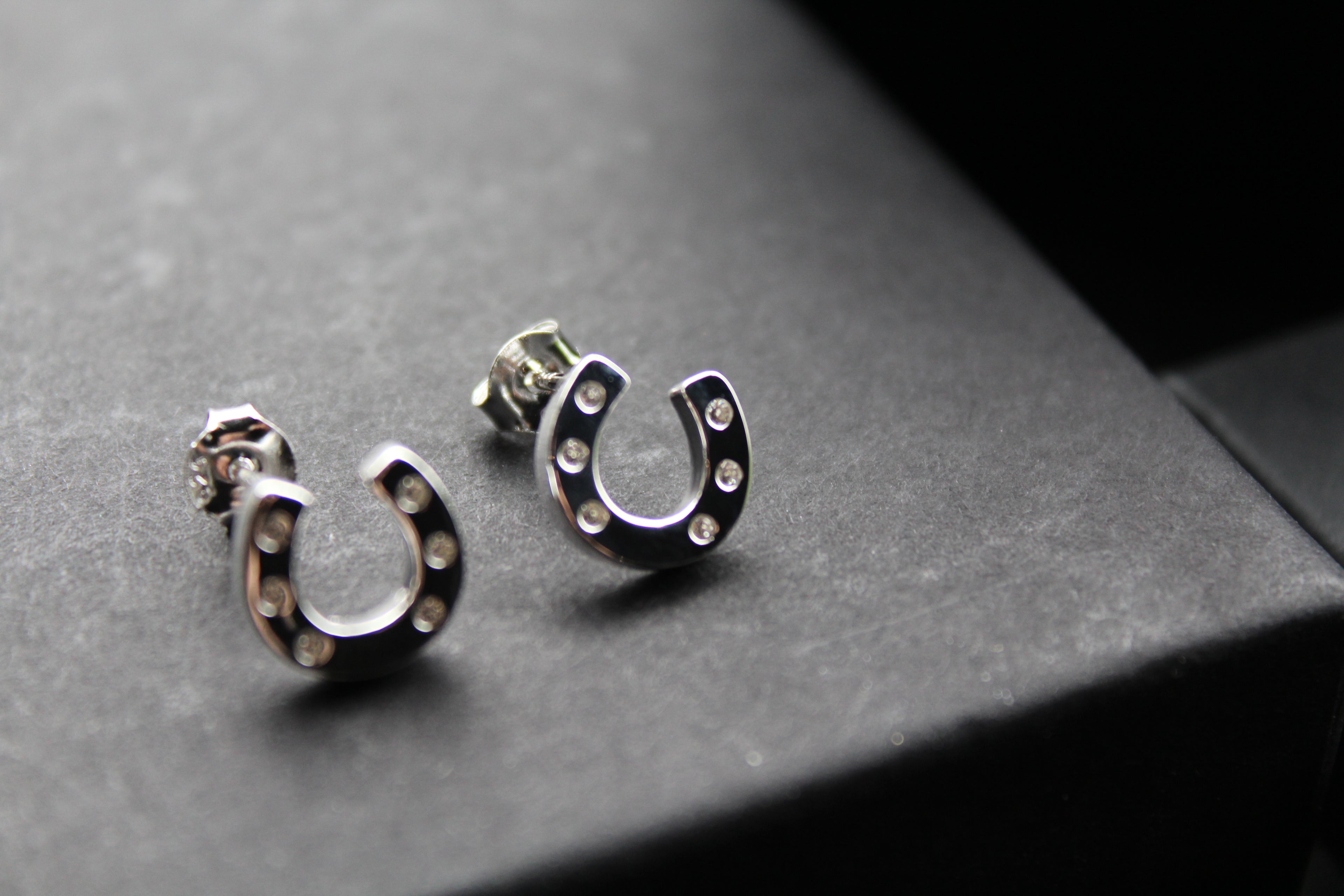 Horseshoe and Pavé Earrings