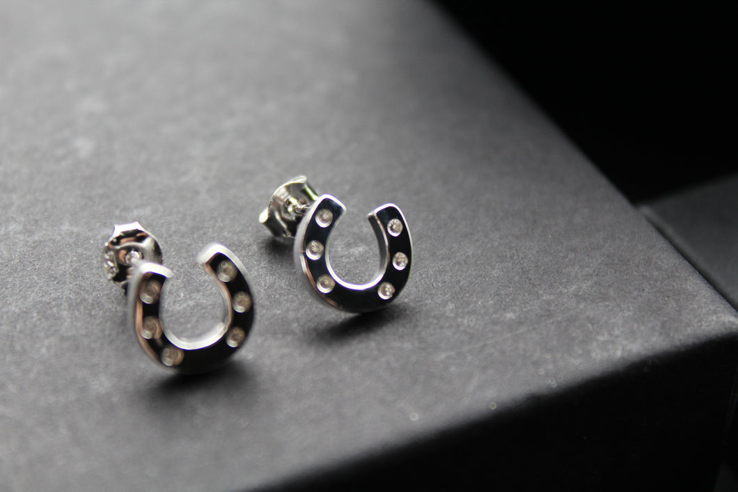 Horseshoe and Pavé Earrings