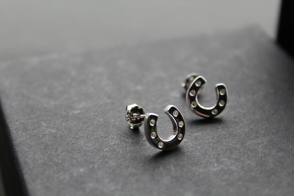 Horseshoe and Pavé Earrings