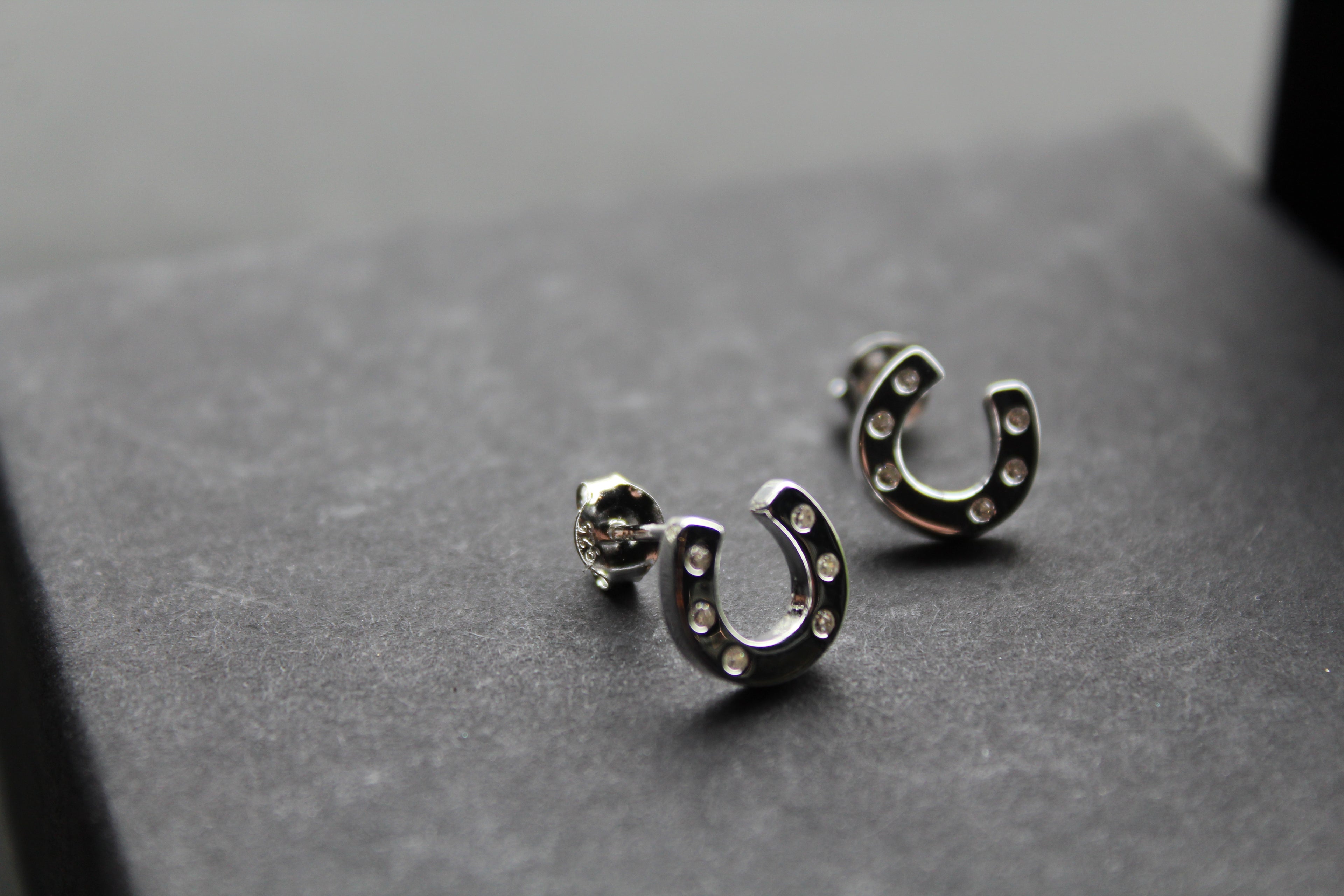 Horseshoe and Pavé Earrings