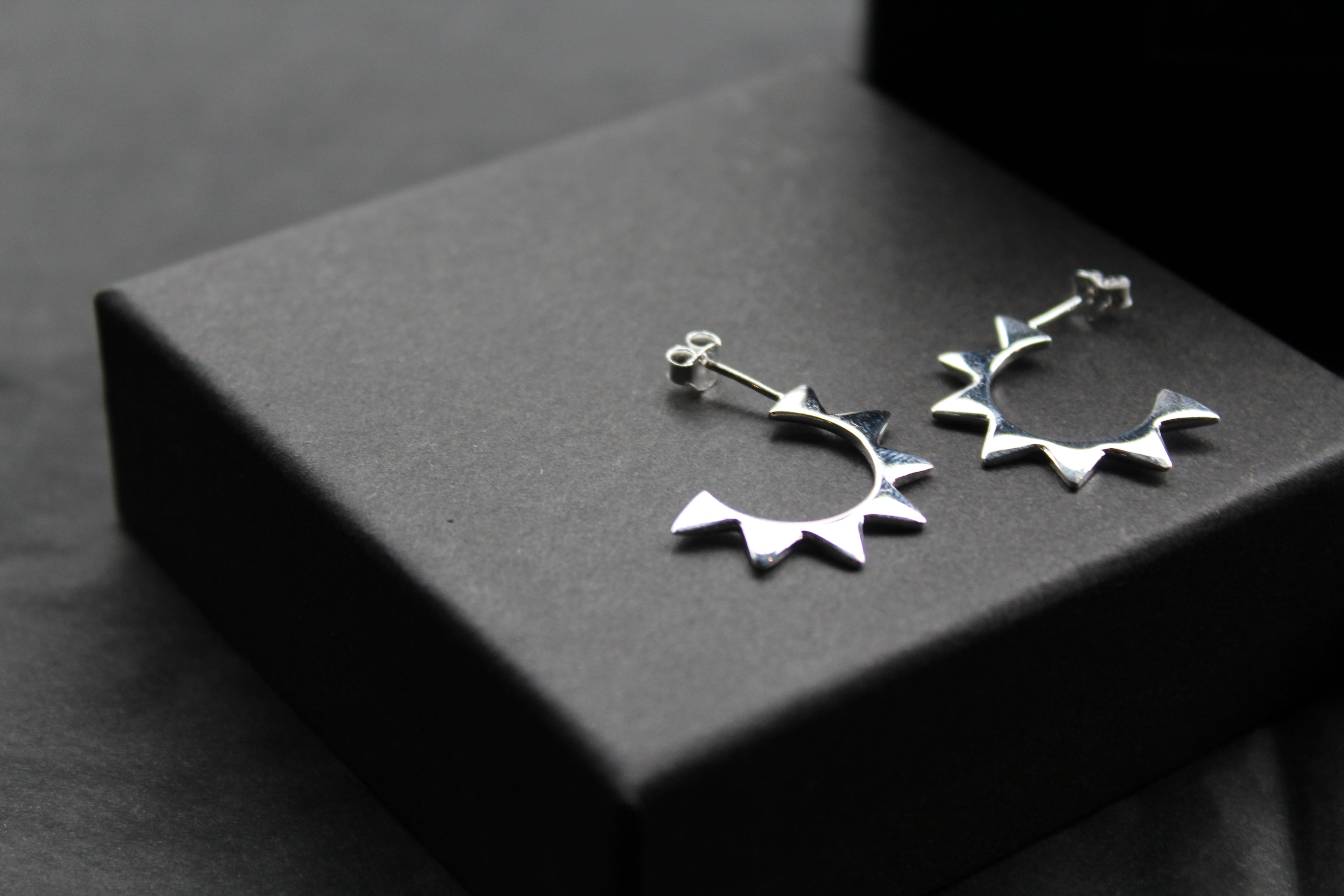 Sun Hoop Silver Studs