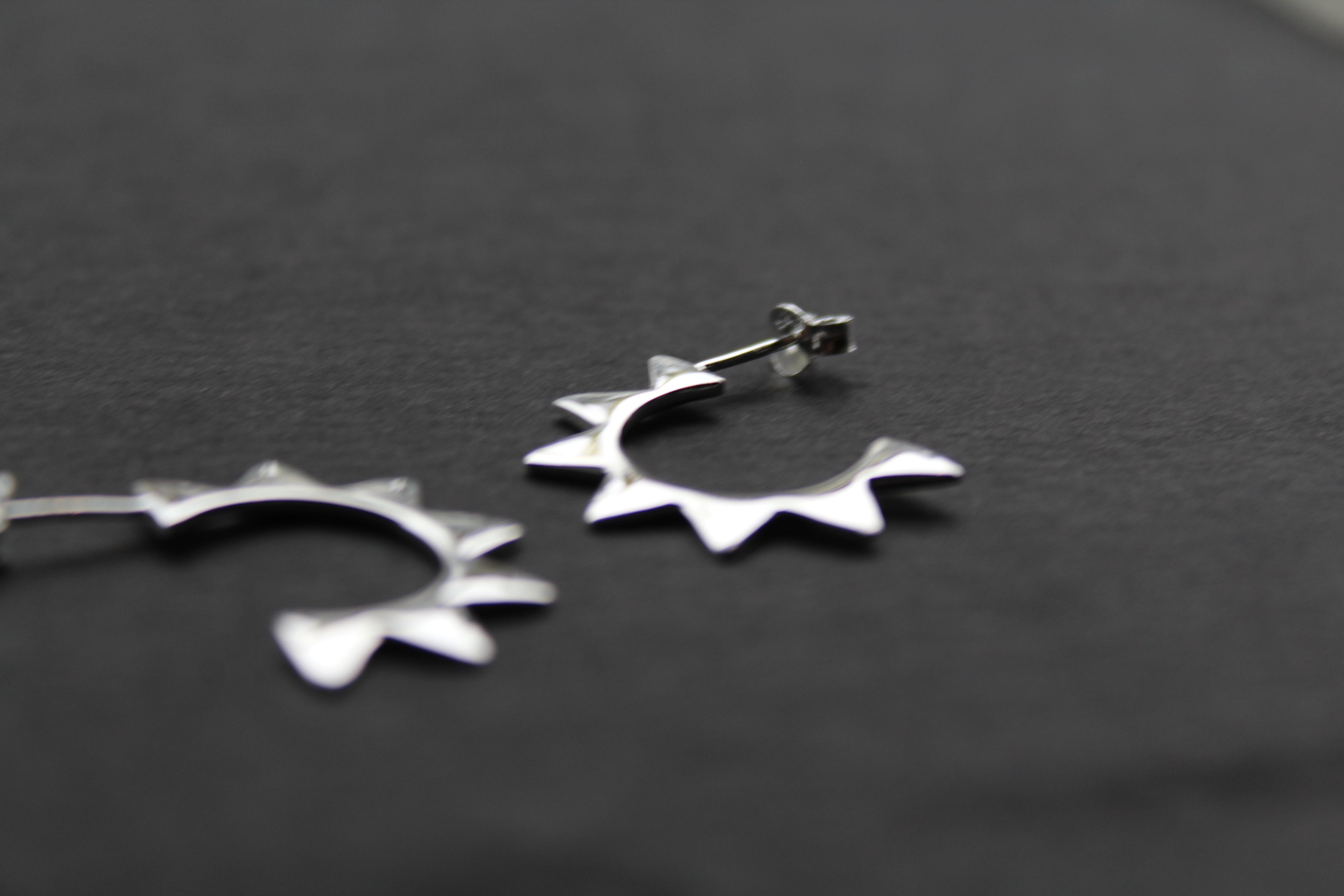 Sun Hoop Silver Studs