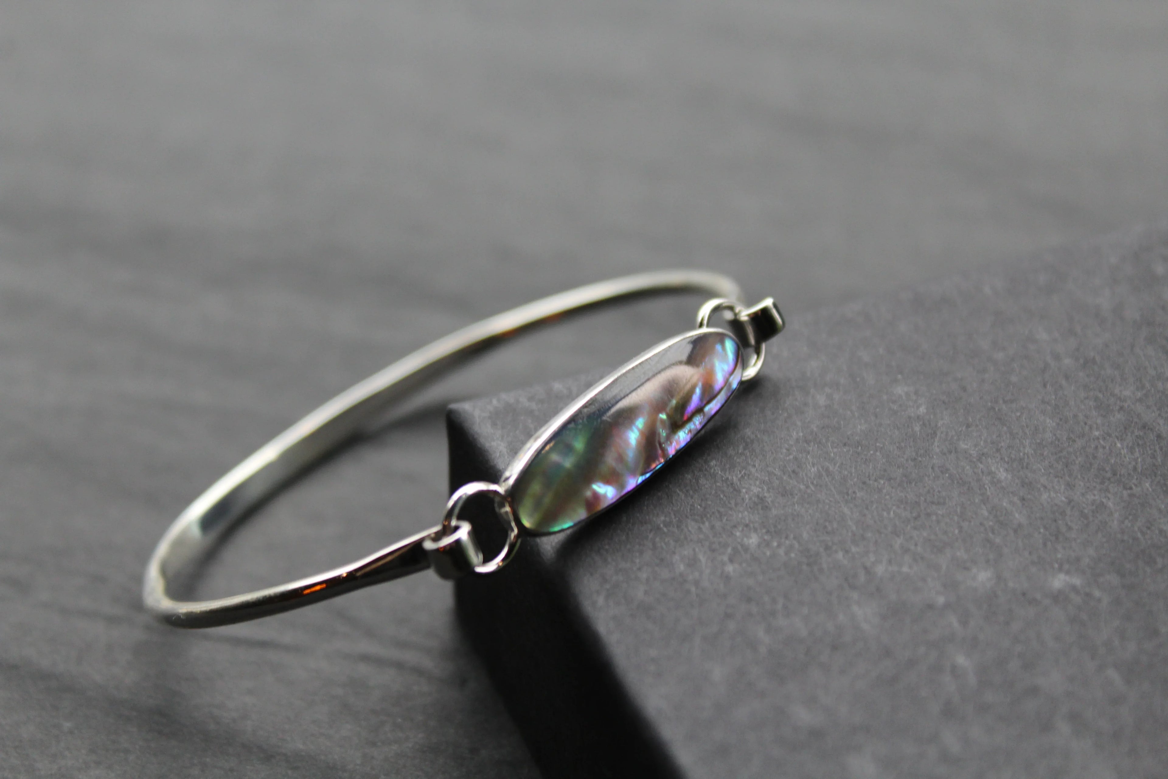 Abalone Silver Bangle - Swax Jewellery Barmouth