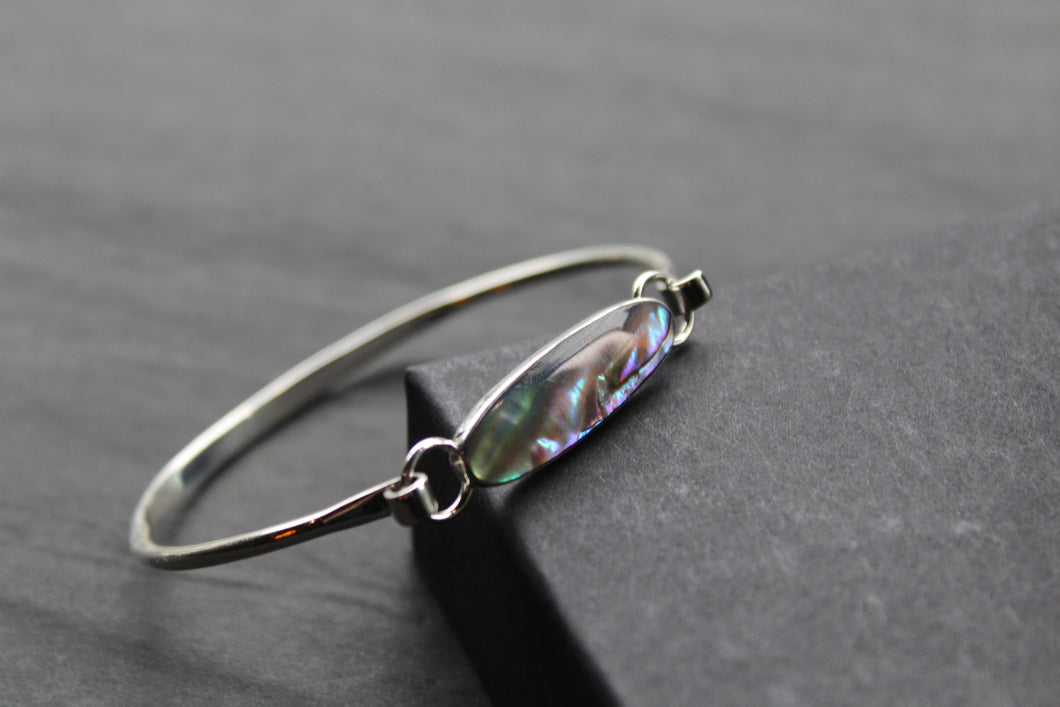 Abalone Silver Bangle