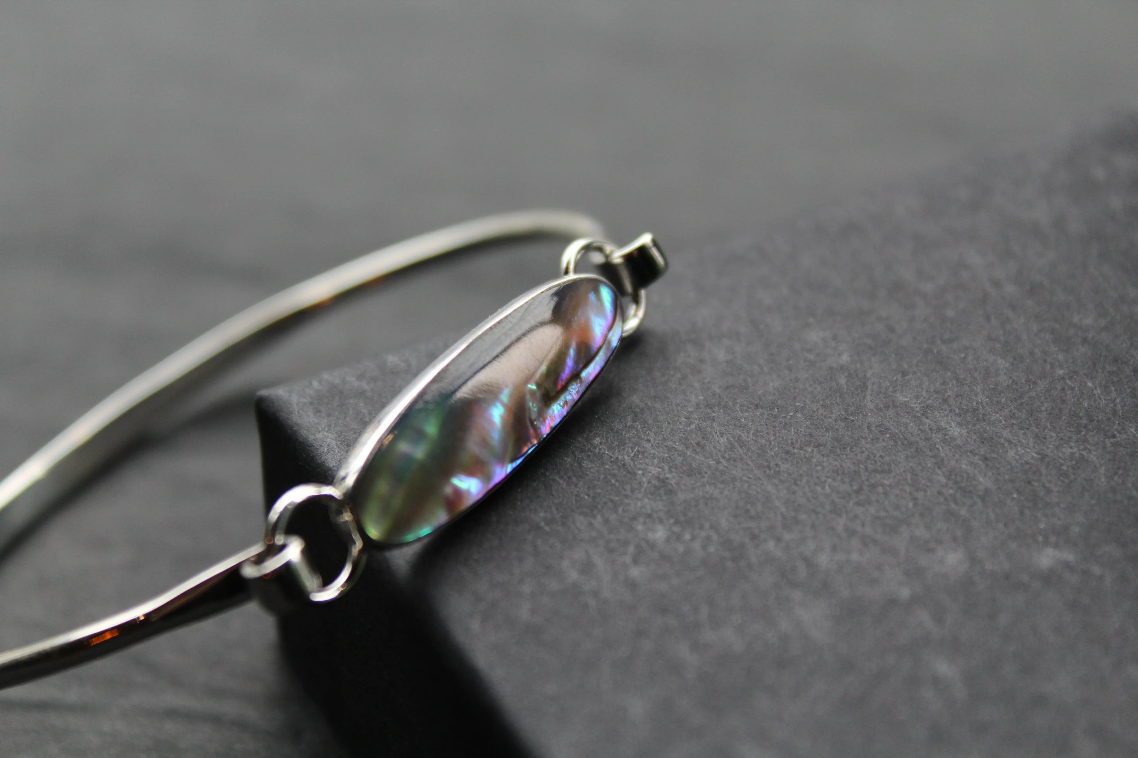 Abalone Silver Bangle - Swax Jewellery Barmouth