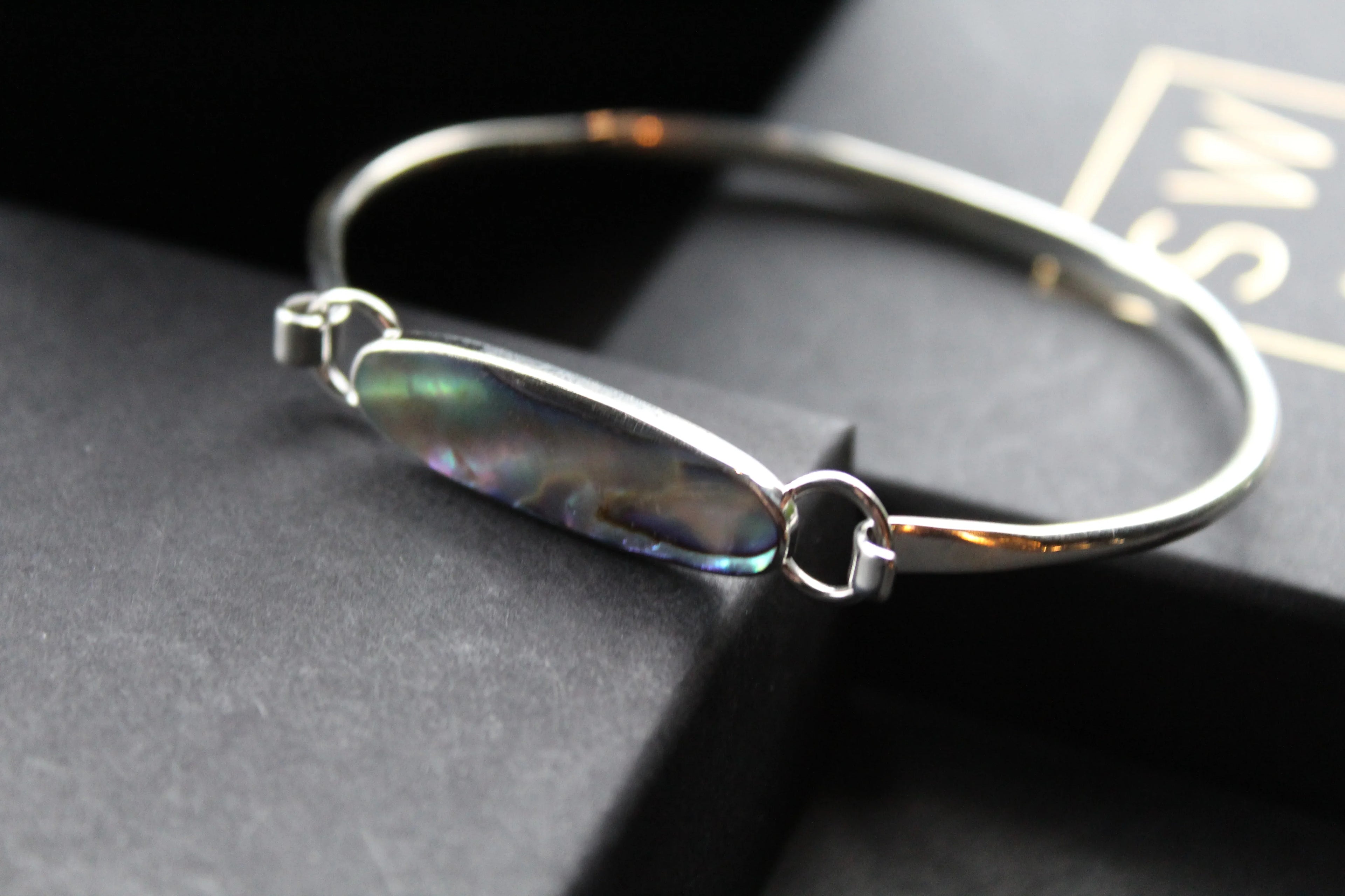 Abalone Silver Bangle - Swax Jewellery Barmouth