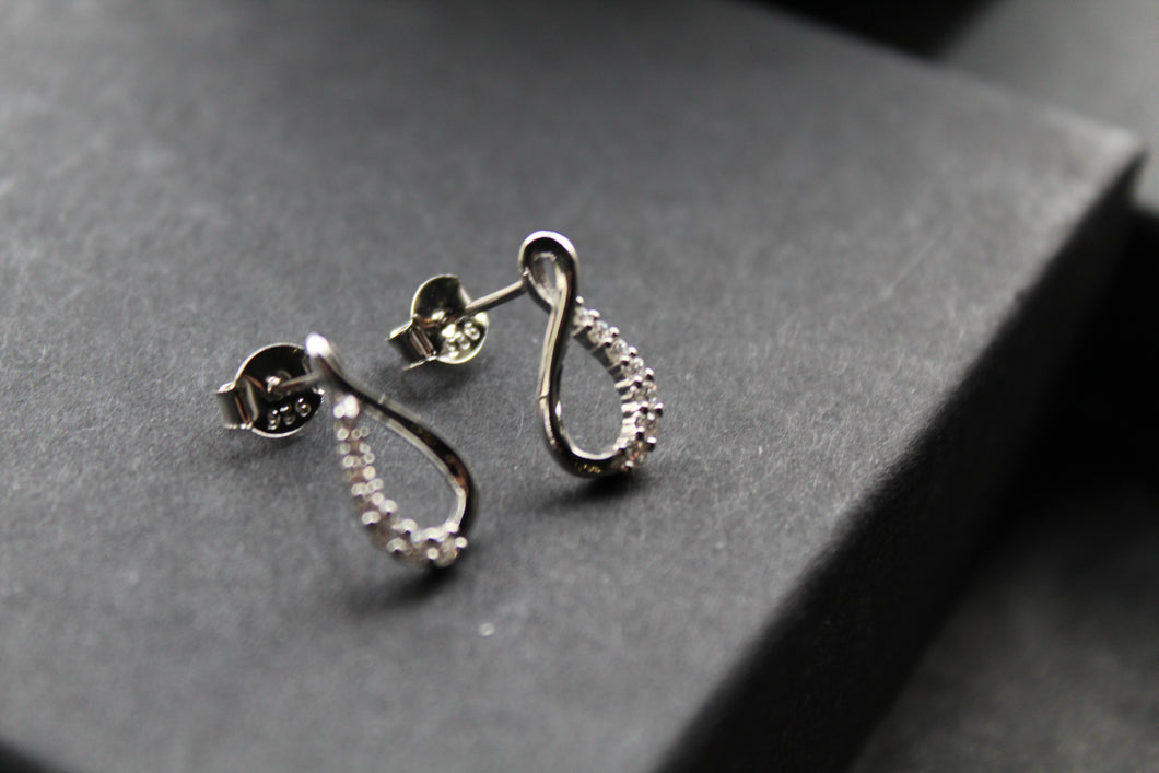 Infinity Loop CZ Earrings